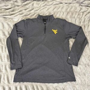 Colosseum Men’s M West Virginia Mountaineers 1/4 Zip Pullover Gray Long Sleeve